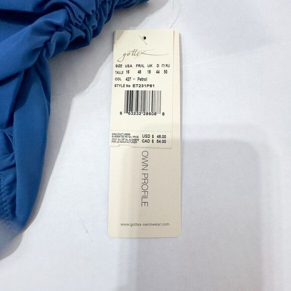 Profile By Gottex NWT Sz 16  Petrol Tutti Frutti High Waist Swim Bottom - Picture 3 of 10